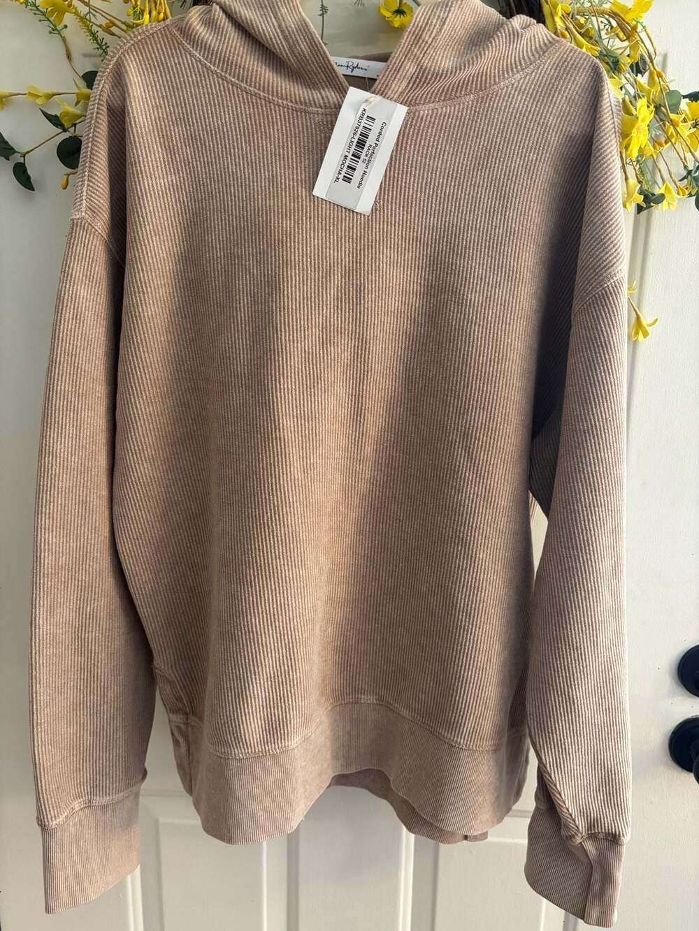 Moon Ryder Corded Perfection Hoodie Size XL Light Mocha